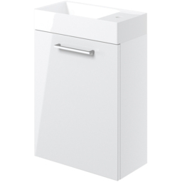 Bathstore Milford Single Door White Wall Hung Basin Unit 410mm - thumbnail 3