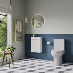 Bathstore Milford Single Door White Wall Hung Basin Unit 410mm - thumbnail 2