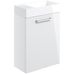 Bathstore Milford Single Door White Wall Hung Basin Unit 410mm