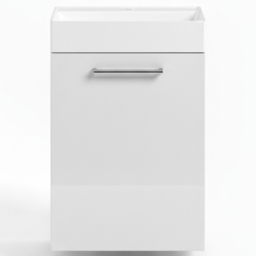 Bathstore Milford Single Door White Wall Hung Basin Unit 410mm - thumbnail 4