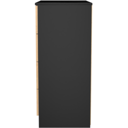 Crowndale Java Slatt Effect and Black 4 Drawer Chest - thumbnail 3