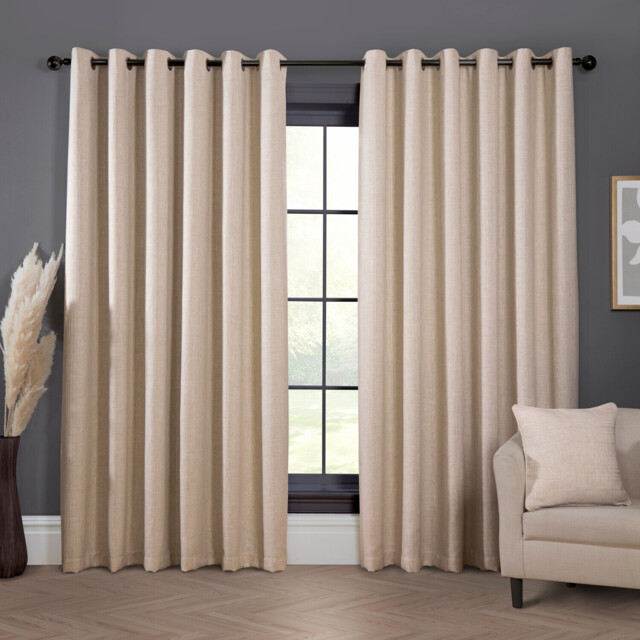 Divante Winslow Natural Stripe Eyelet Curtain 168 x 183cm - image 1