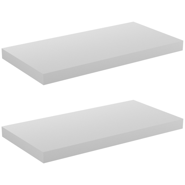 Homebase 60cm Matt White Floating Shelf 2 Pack - image 1