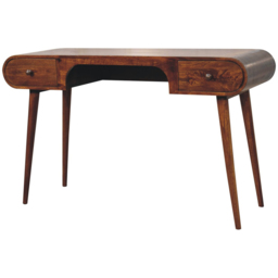Artisan Furniture London Chestnut 2 Drawer Solid Wood Arch Writing Desk - thumbnail 3