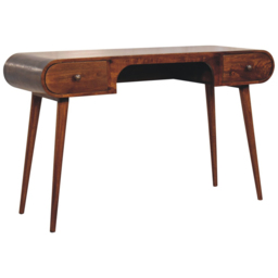 Artisan Furniture London Chestnut 2 Drawer Solid Wood Arch Writing Desk - thumbnail 4