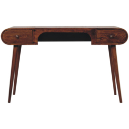 Artisan Furniture London Chestnut 2 Drawer Solid Wood Arch Writing Desk - thumbnail 2