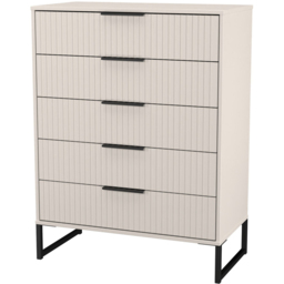 Crowndale Fluted 5 Drawer Kashmir Matt Chest of Drawers Ready Assembled - thumbnail 4