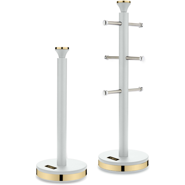 Tower Cavalletto White Mug Tree and Towel Pole Set - image 1