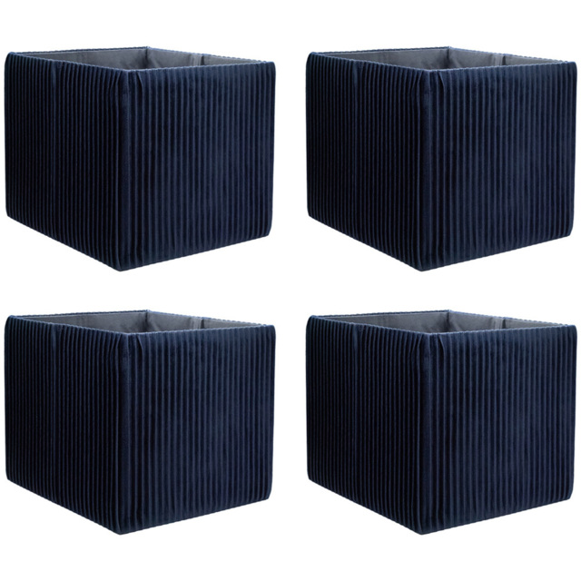 Homebase Pleated Navy Cube Storage Insert 4 Pack - image 1