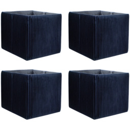 Homebase Pleated Navy Cube Storage Insert 4 Pack - thumbnail 1