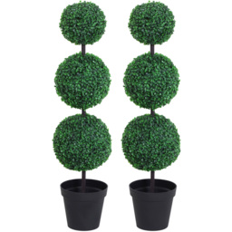 Outsunny Boxwood Ball Tree Artificial Plant In Pot 3.6ft 2 Pack - thumbnail 1