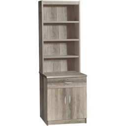 R White Cabinets Grey 2 Door Single Drawer 4 Shelf Cupboard with Hutch - thumbnail 2