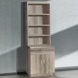 R White Cabinets Grey 2 Door Single Drawer 4 Shelf Cupboard with Hutch - thumbnail 1