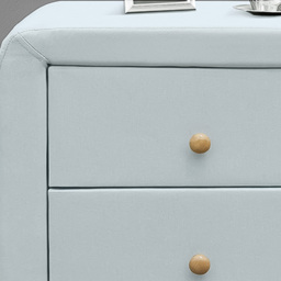 Brooklyn 2 Drawer Blue Linen Bedside Table - thumbnail 2