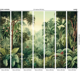 Origin Murals Jungle Trees Green and Yellow Wall Mural - thumbnail 3