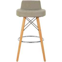 Premier Housewares Stockholm Grey Leather Effect Seat Bar Stool - thumbnail 2