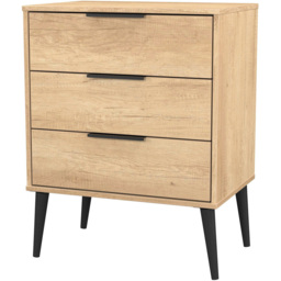 Crowndale Hong Kong 3 Drawer Nebraska Oak Midi Chest of Drawers Ready Assembled - thumbnail 2