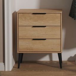 Crowndale Hong Kong 3 Drawer Nebraska Oak Midi Chest of Drawers Ready Assembled - thumbnail 1