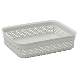 JVL Droplette 2.2L Ice Grey Storage Basket - thumbnail 1