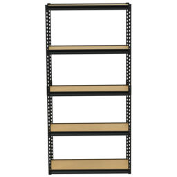 Handy 5 Tier Black Shelving Unit 90 x 180 x 40cm - thumbnail 3