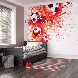 Origin Murals Football Splash Red Wall Mural - thumbnail 1