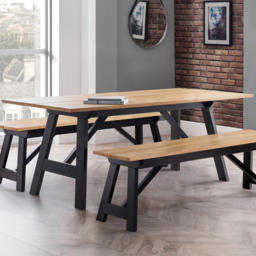 Julian Bowen Hockley 4 Seater Dining Table Black and Oak