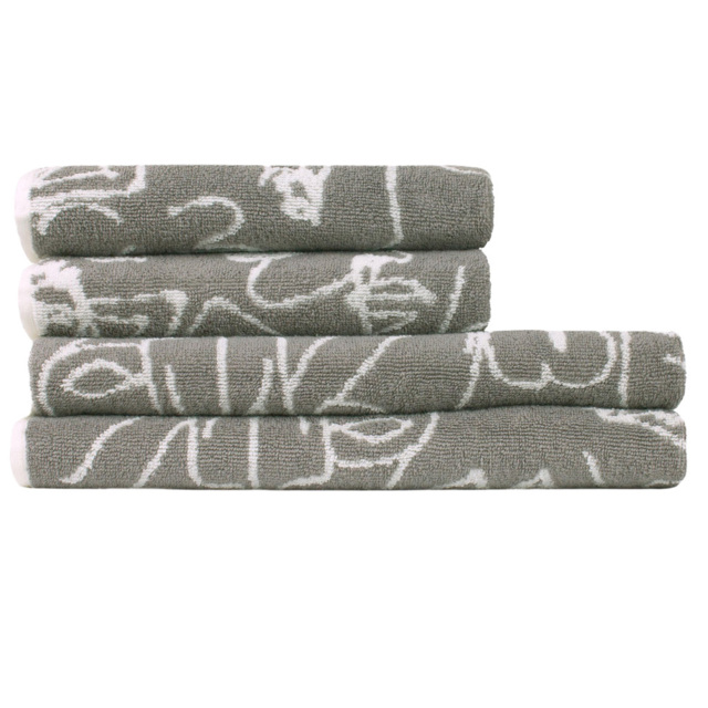 furn. Everybody Turkish Cotton Jacquard Grey Towel Bundle Set of 4 - image 1