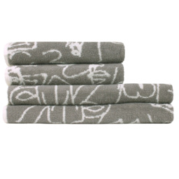 furn. Everybody Turkish Cotton Jacquard Grey Towel Bundle Set of 4 - thumbnail 1