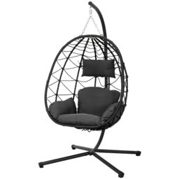 Living and Home Black Outdoor Hanging Chair - thumbnail 2