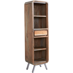 Brooklyn Single Drawer 4 Shelf Hardwood Narrow Bookcase - thumbnail 2