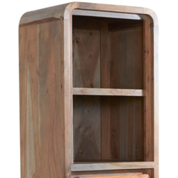Brooklyn Single Drawer 4 Shelf Hardwood Narrow Bookcase - thumbnail 3