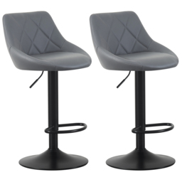 Stanley Grey Adjustable Breakfast Bar Stool with Footrest Set of 2 - thumbnail 2