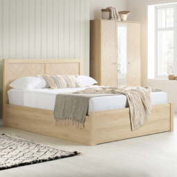 Birlea Herringford Double Oak Ottoman Bed