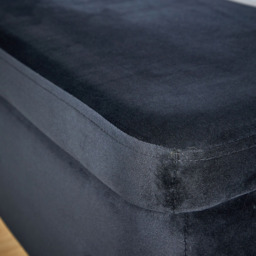 Home Source Oasis Black Velvet Storage Ottoman - thumbnail 3