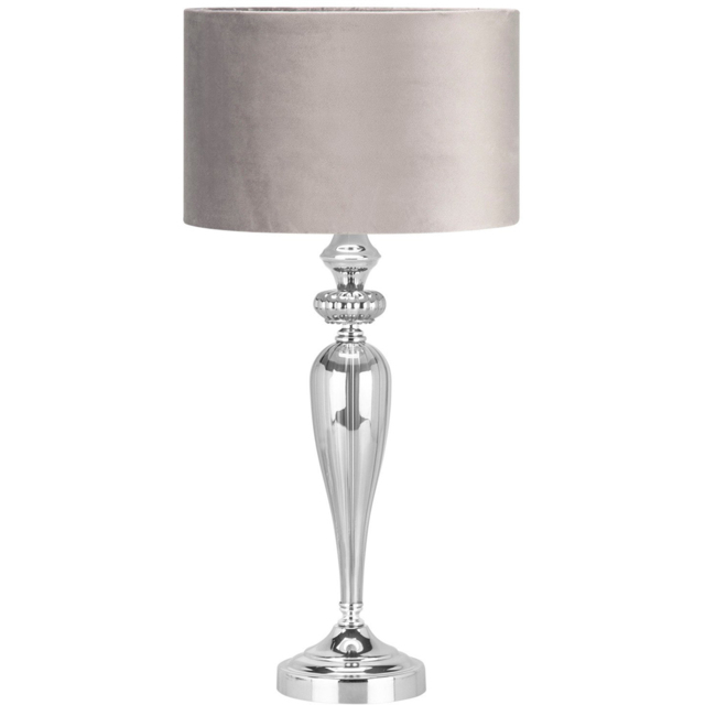 Pewter Smoked Silver Table Lamp - image 1