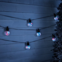 10 Twinkling Globe Bulb Pinwire LED Connectable Outdoor Christmas String Lights - Colour Changing - thumbnail 1