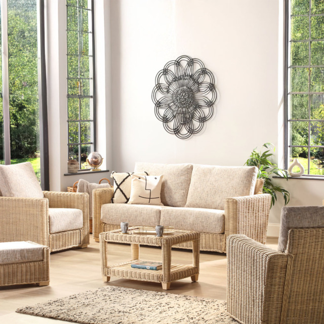 Desser Furniture Burford 4 Seater Farrow Natural Rattan Sofa Suite - image 1