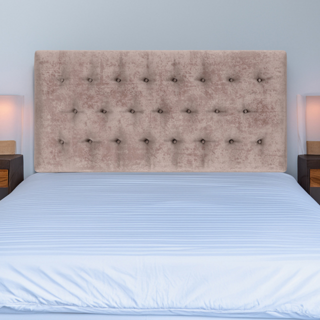 Bedmaster Lona Super King Size Mink Naples Velvet Buttoned Headboard - image 1