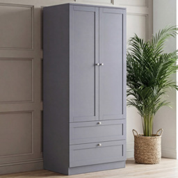 Vida Designs Altino Grey 2 Door 2 Drawer Shaker-Style Wardrobe - thumbnail 1