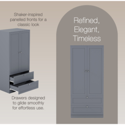 Vida Designs Altino Grey 2 Door 2 Drawer Shaker-Style Wardrobe - thumbnail 4
