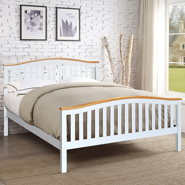 Brooklyn Double White Wooden Bed Frame - image 1