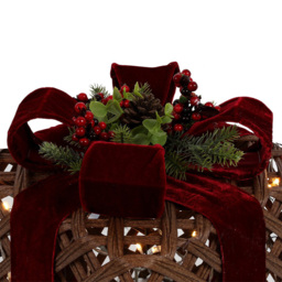 Red LED Velvet Present Christmas Decoration Set of 3 - thumbnail 4