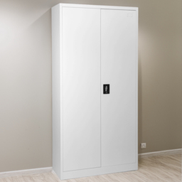 MMT Furniture Designs 2 Door Grey Stainless Steel Lockable Tall Filing Cabinet - thumbnail 1