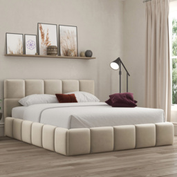 DS Living Ovella Cream Super King Size Cubed Ottoman Bed