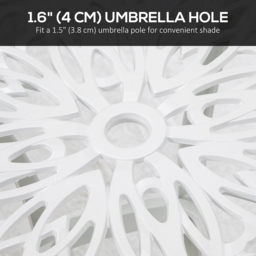 Outsunny White Outdoor Coffee Table - thumbnail 4
