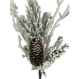 White and Green Frosted Snowberry Christmas Pick - thumbnail 3