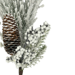 White and Green Frosted Snowberry Christmas Pick - thumbnail 4