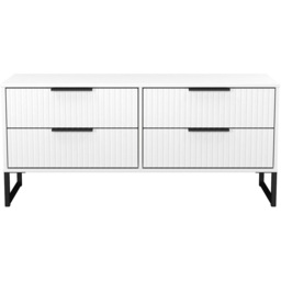Crowndale Fluted 4 Drawer White Matt Bed Box Ready Assembled - thumbnail 2