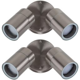 ValueLights Barrow 2 Pack Silver 2 Light Wall Spotlight