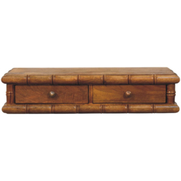 Artisan Furniture Brown 2 Drawer Solid Wood Bamboo Wall-Mounted Console - thumbnail 2